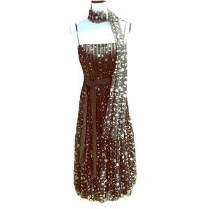 JS Collection Black Fit Flare Cocktail Dress Size 8